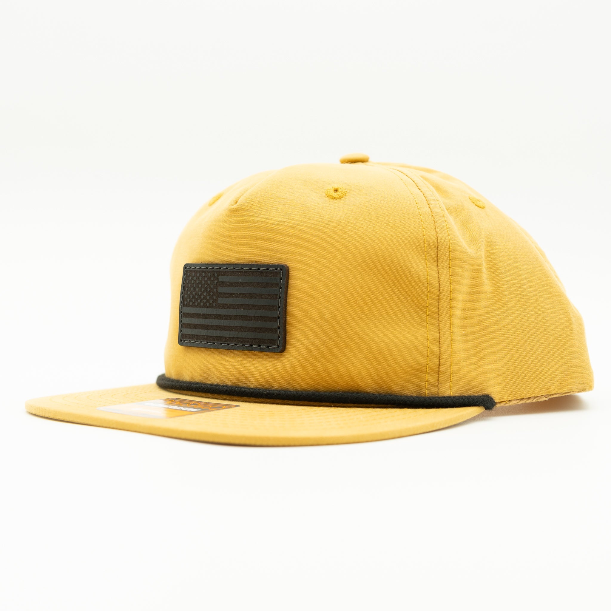 Biscuit Richardson 256 American flag rope hat featuring black leather patch and rope accent.
Color: Biscuit