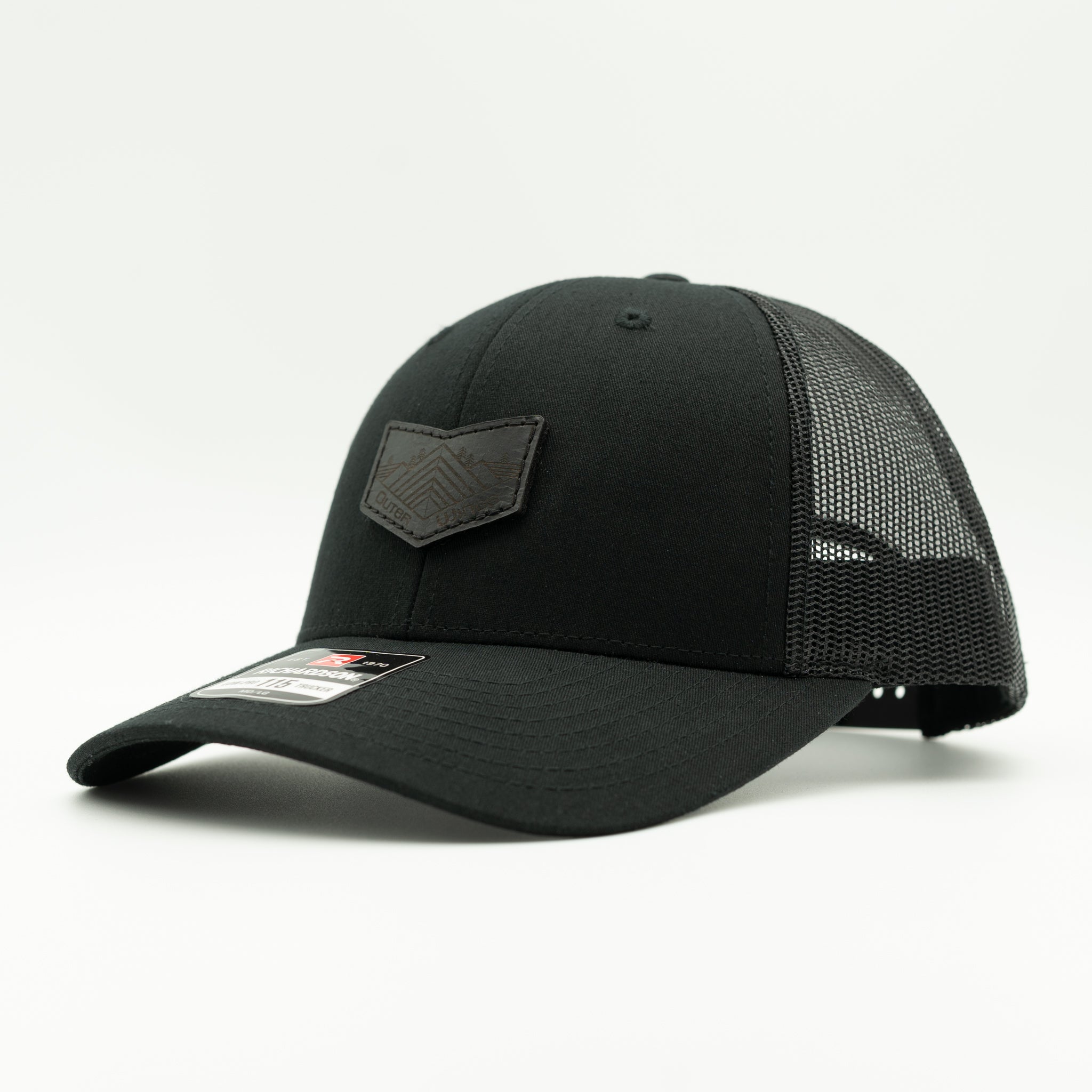 MIDNIGHT MOUNTAIN Hat - Richardson 115 Low Profile Leather Patch