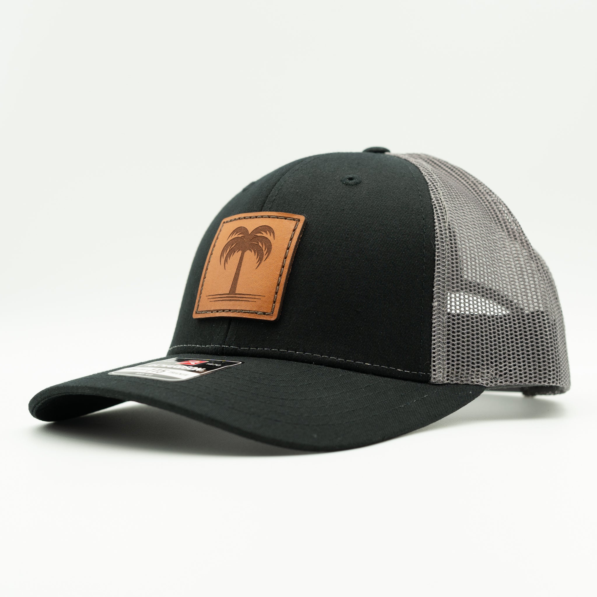 SOLO PALM Leather Patch Hat – Low Profile Trucker Hat – Richardson 115