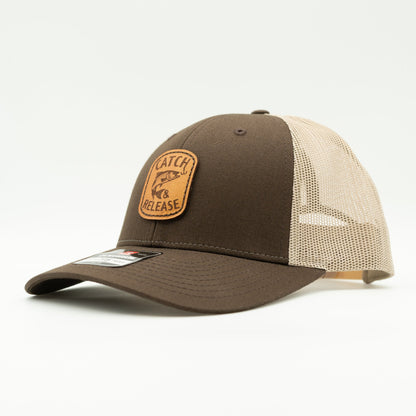 CATCH & RELEASE - Leather Patch Fishing Hat – Richardson 115 and 112