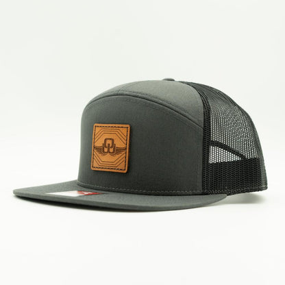 SKYBOUND Leather Patch Trucker Hat – Richardson 168 High Profile