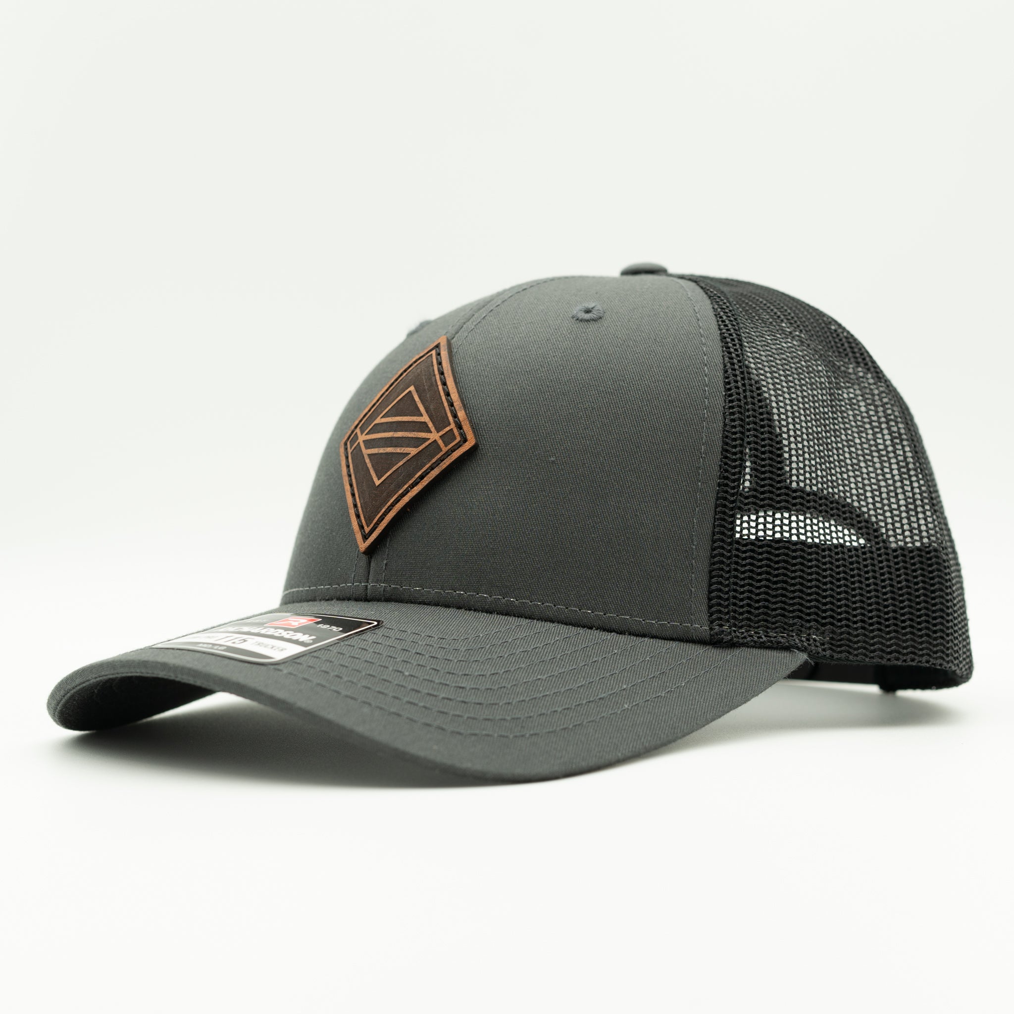 SKY DIAMOND Leather Patch Trucker Hat – Richardson 115 Low Profile