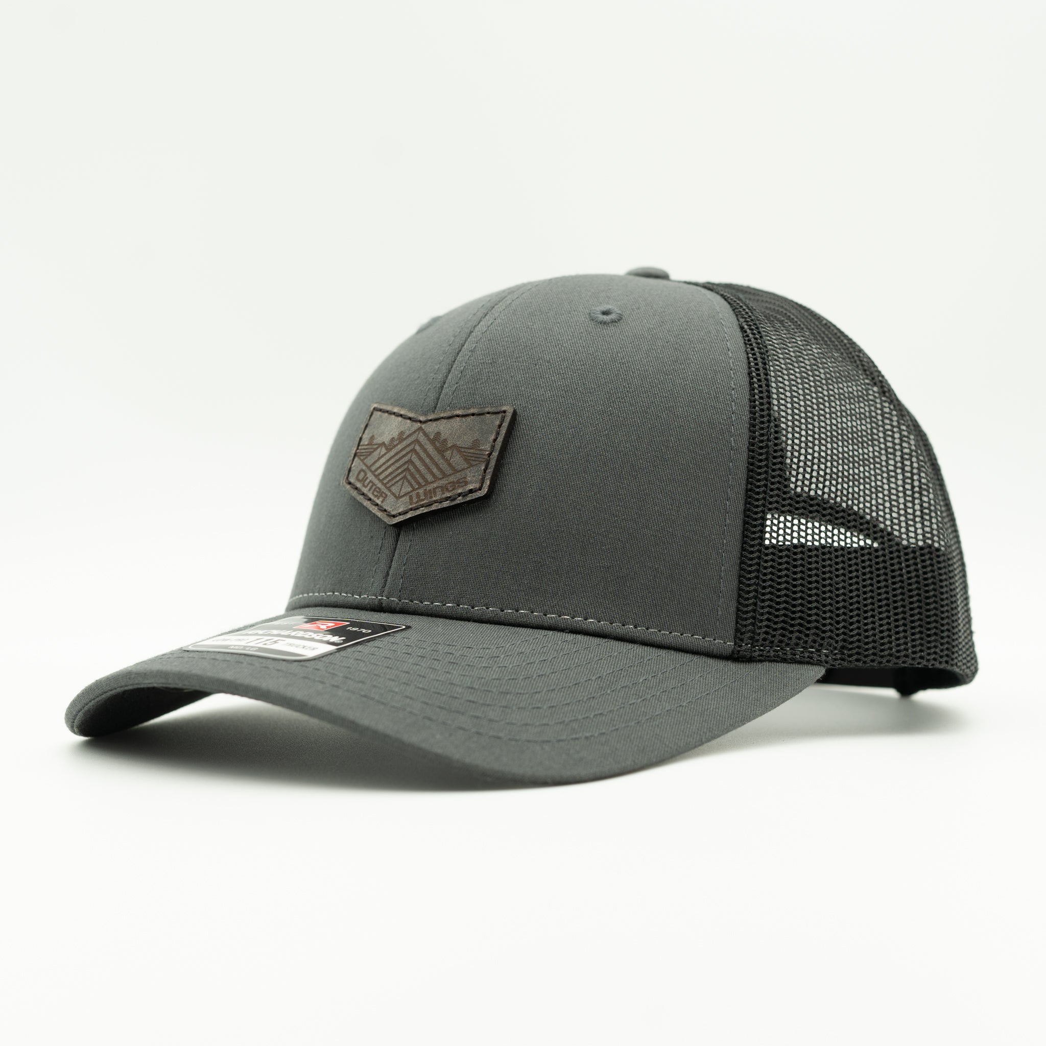 MIDNIGHT MOUNTAIN Hat - Richardson 115 Low Profile Leather Patch