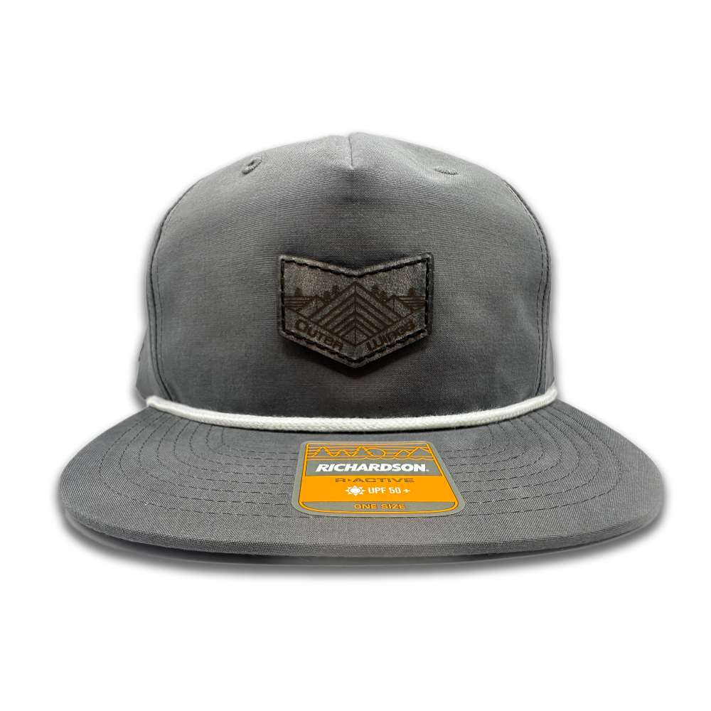 MIDNIGHT MOUNTAIN Hat – 256 Leather Patch Rope Hat Snapback