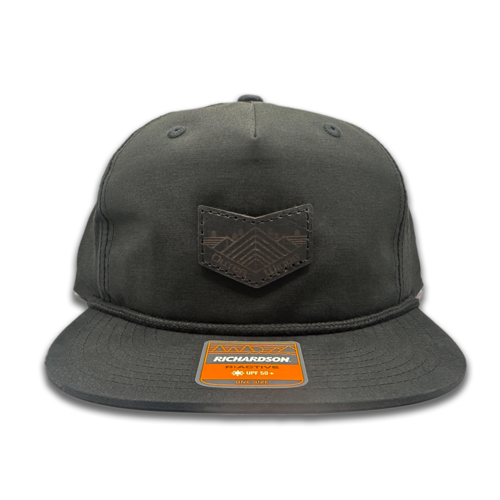 MIDNIGHT MOUNTAIN Hat – 256 Leather Patch Rope Hat Snapback