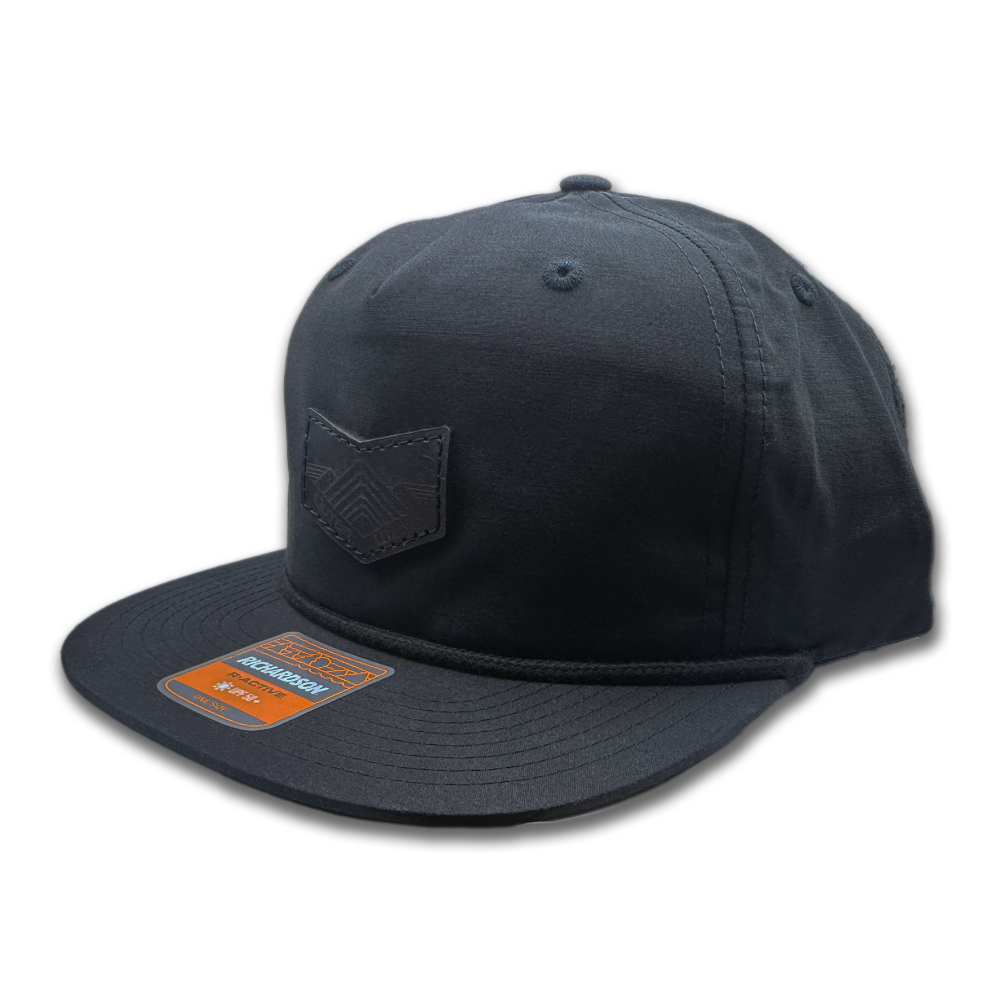 MIDNIGHT MOUNTAIN Hat – 256 Leather Patch Rope Hat Snapback