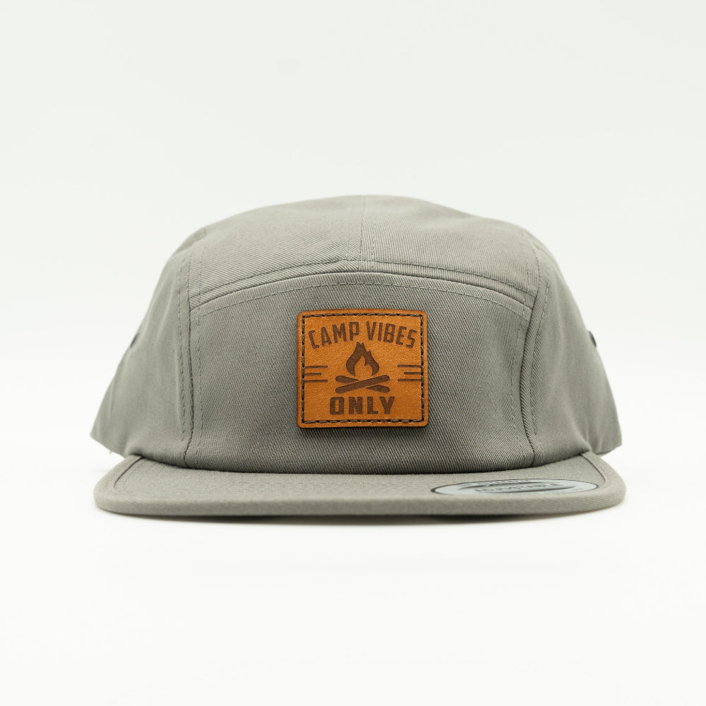 CAMP VIBES ONLY Leather Patch Hat – Yupoong 7005 Camper Style