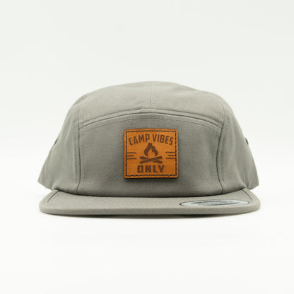 CAMP VIBES ONLY Leather Patch Hat – Yupoong 7005 Camper Style