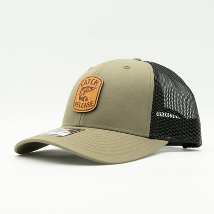 CATCH & RELEASE - Leather Patch Fishing Hat – Richardson 115 and 112