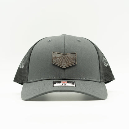 MIDNIGHT MOUNTAIN Hat - Richardson 115 Low Profile Leather Patch