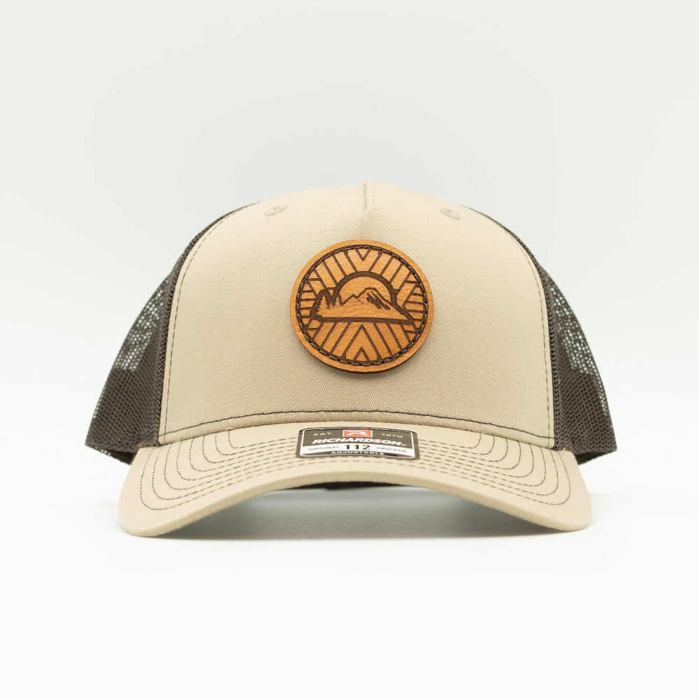 MOSAIC SUNSET Leather Patch Hat – Richardson 112FP Trucker