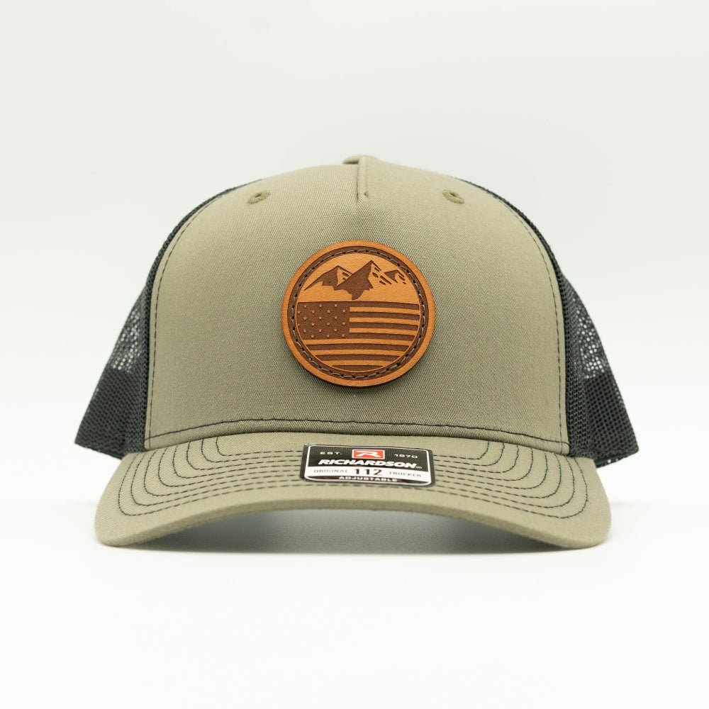 MOUNTAIN FLAG Leather Patch Trucker Hat – Richardson 112FP