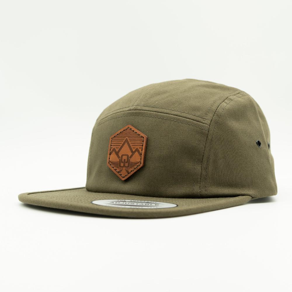 WINGCREST Leather Patch Hat – Yupoong 7005 Flat Bill Hat