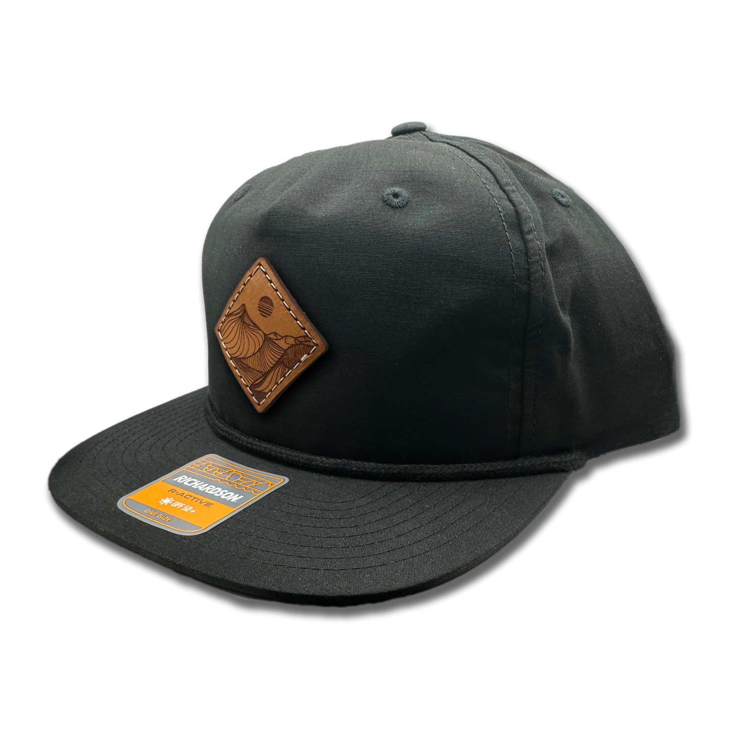 Add a touch of rugged charm to your look with the Black Richardson 256 Rope Umpqua Hat. Made in Colorado, USA, this low profile SnapBack cap features a Desert Mountain patch design and genuine leather patch sewn on. Stay stylish with its flatbill and lightweight material.