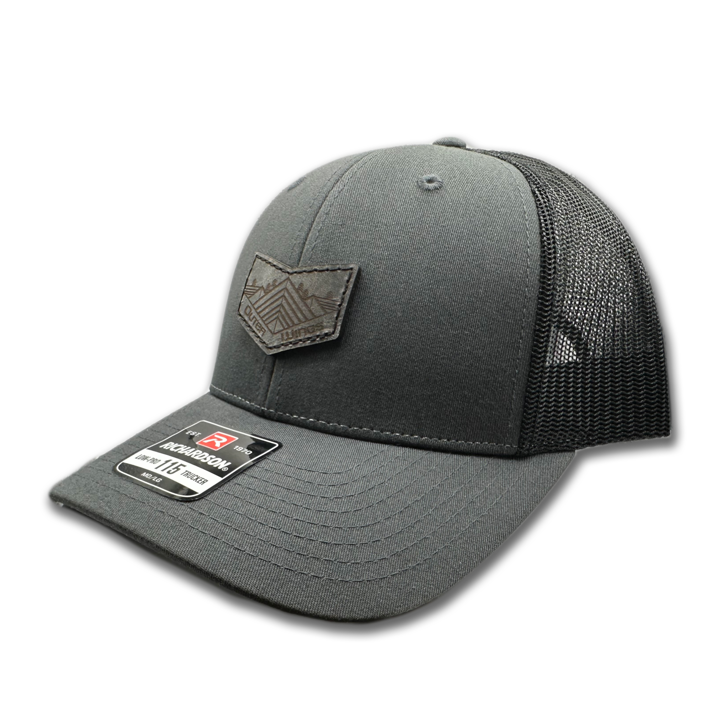 MIDNIGHT MOUNTAIN Hat - Richardson 115 Low Profile Leather Patch