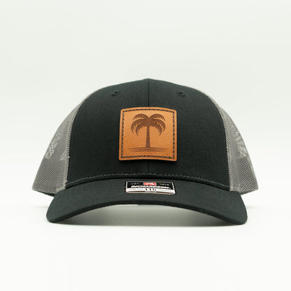 SOLO PALM Leather Patch Hat – Low Profile Trucker Hat – Richardson 115