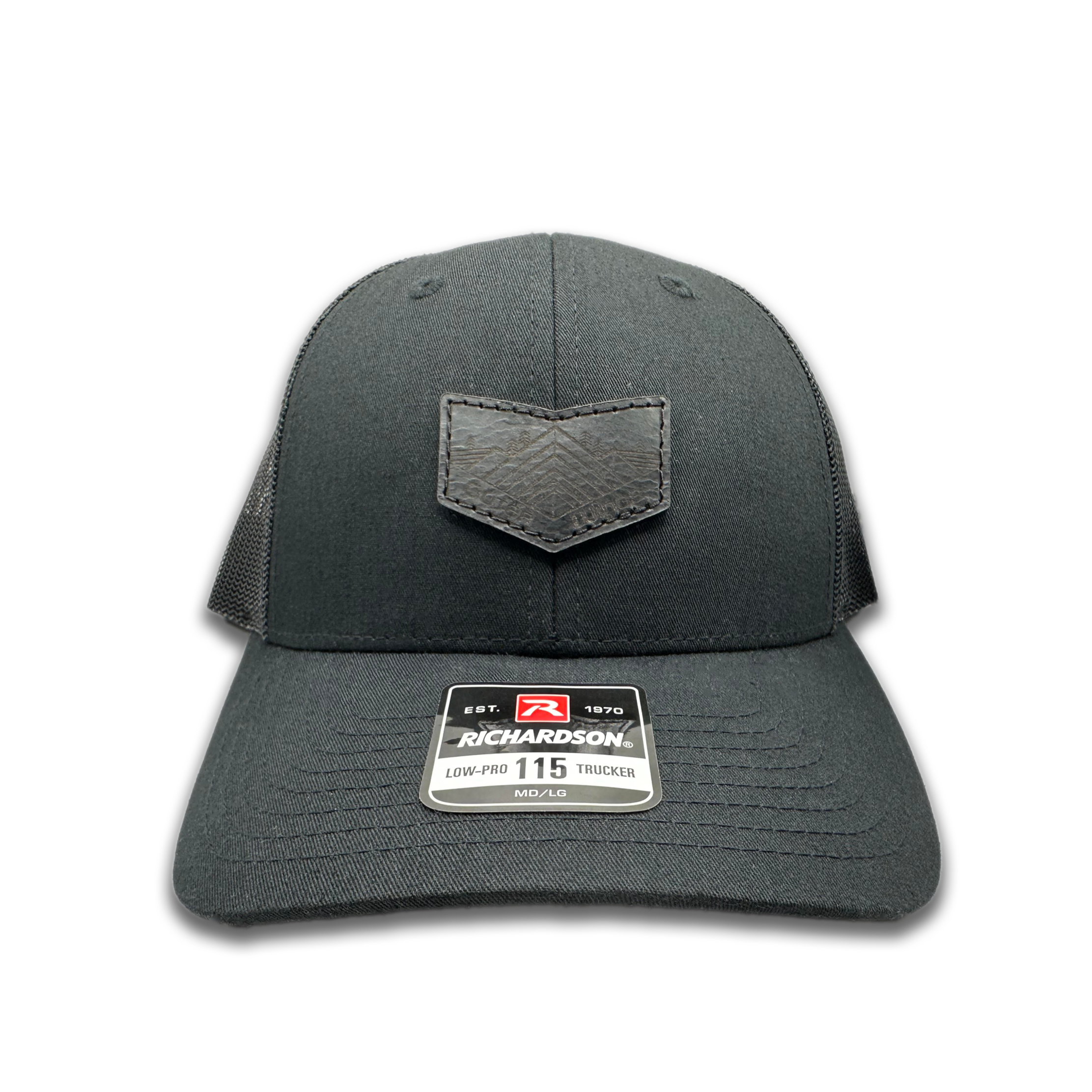 MIDNIGHT MOUNTAIN Hat - Richardson 115 Low Profile Leather Patch