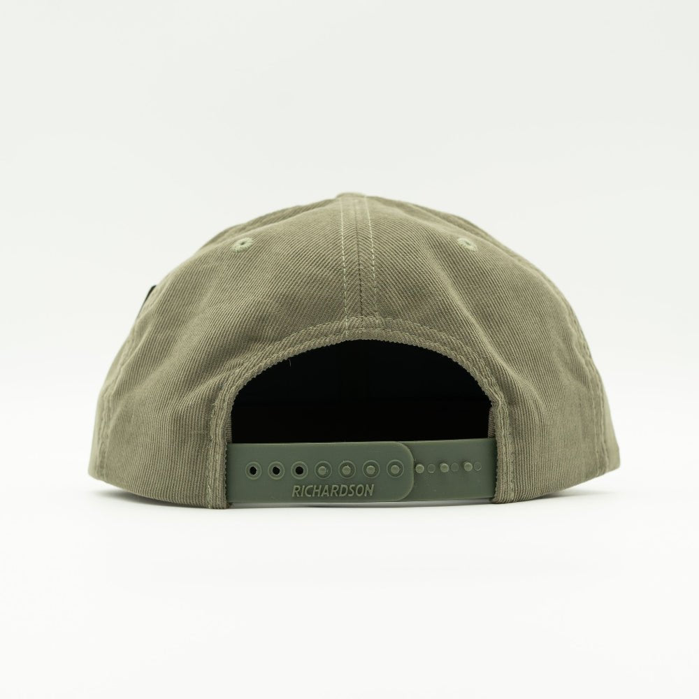 Back view of olive Richardson 253 corduroy Colorado hat, showing soft panels and adjustable snapback closure.

Color: Olive 253 (OSFM)