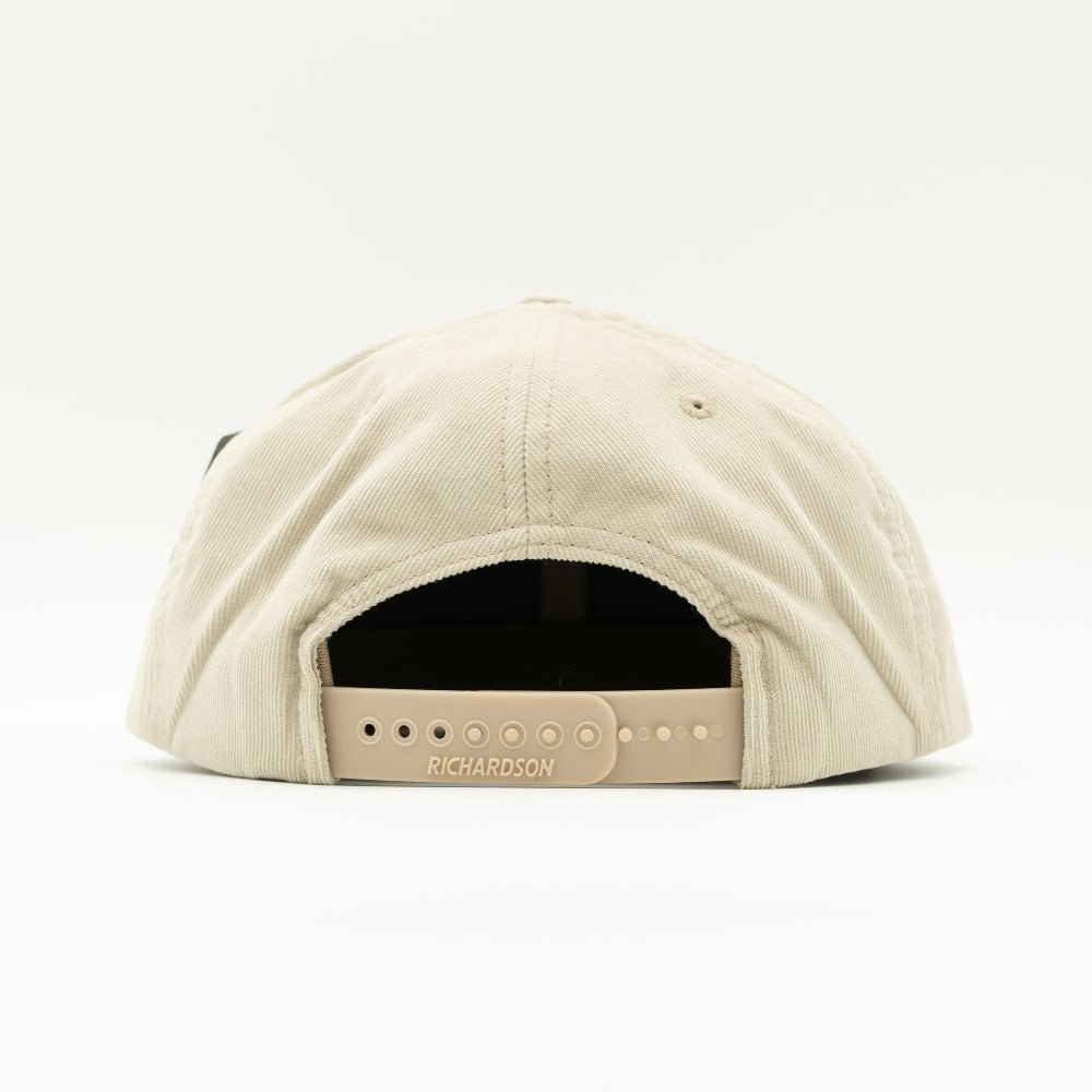 Back view of tan Richardson 253 corduroy Colorado hat, corduroy crown with adjustable plastic snapback.

Color: Tan 253 (OSFM)
