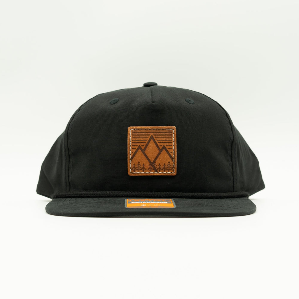 MOUNTAIN WEST Leather Patch Rope Hat Snapback – Richardson 256 Low Profile