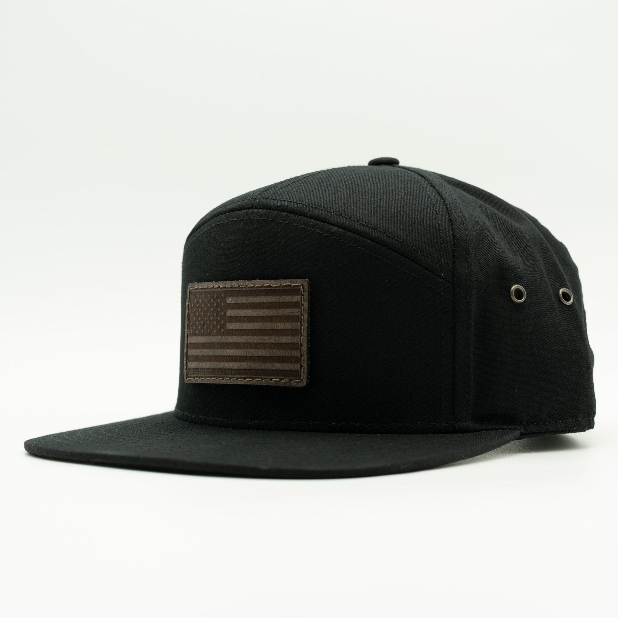 Black cap with an American flag patch on a white background

Color: Black