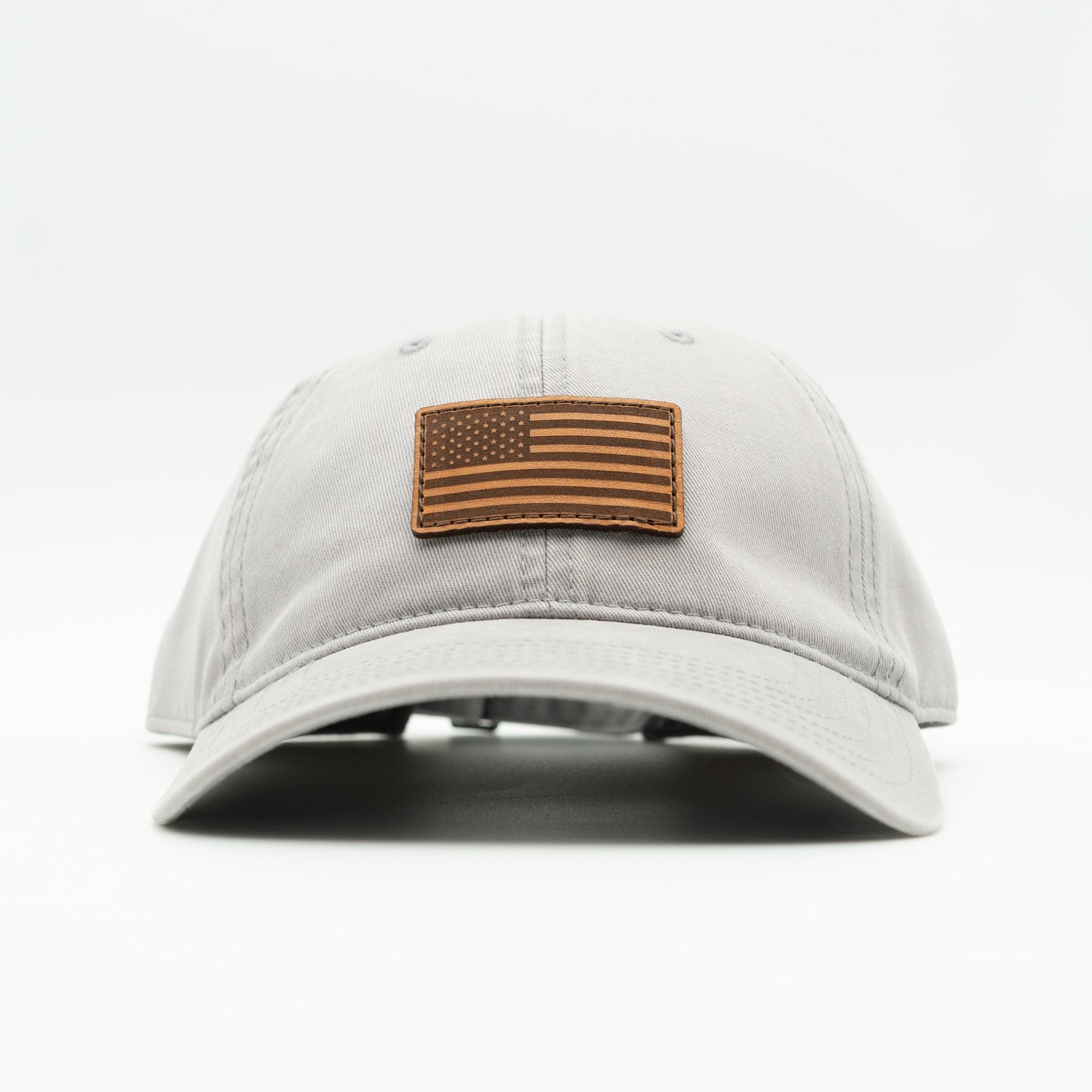 Light gray cap with an American flag patch on a white background

Color: Grey