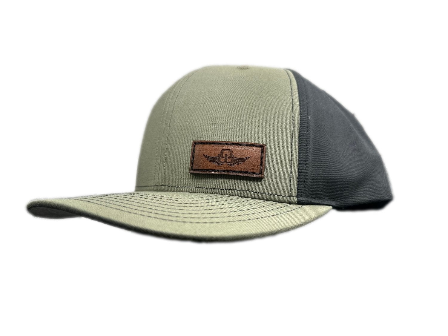 Custom Richardson 312 Leather Patch Hat. Laser Engraved, full-grain, veg tanned, leather patch. We Design and make each custom leather patch in Colorado, USA. We then hand sew each custom patch onto a best selling Richardson hat.