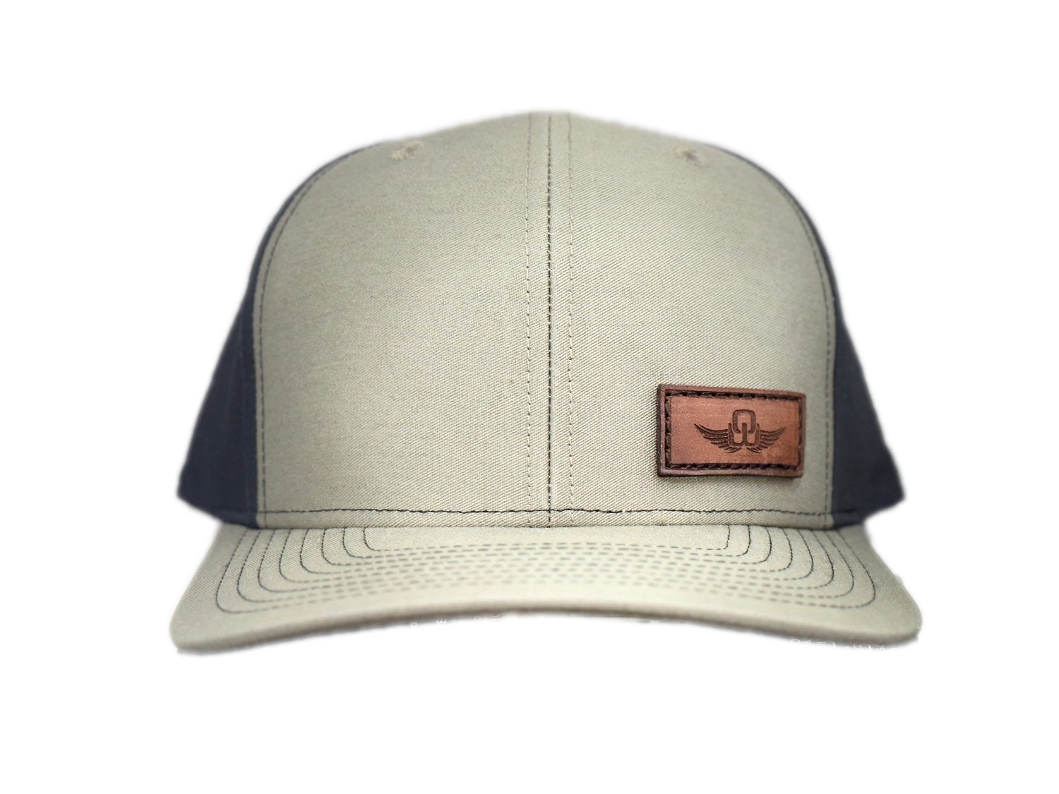 Custom Richardson 312 Leather Patch Hat. Laser Engraved, full-grain, veg tanned, leather patch. We Design and make each custom leather patch in Colorado, USA. We then hand sew each custom patch onto a best selling Richardson hat.